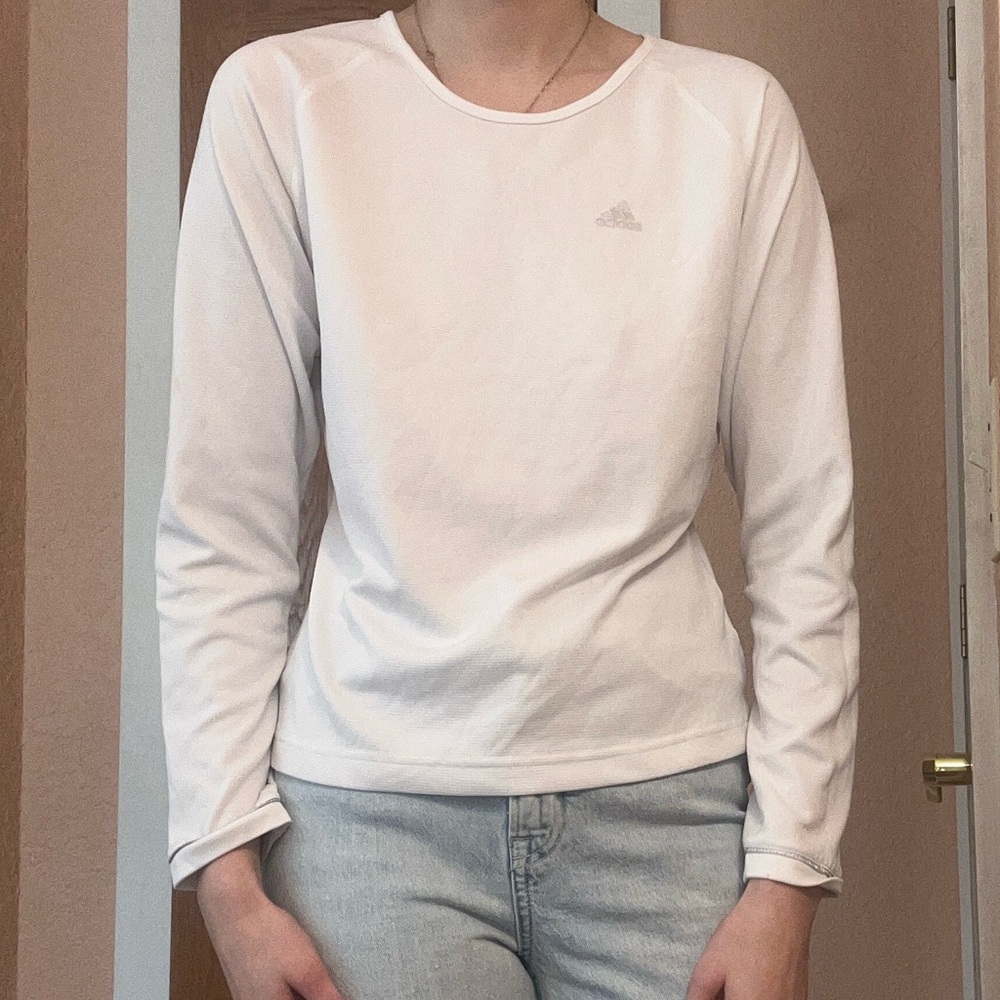 Adidas Women's White Long Sleeve Top